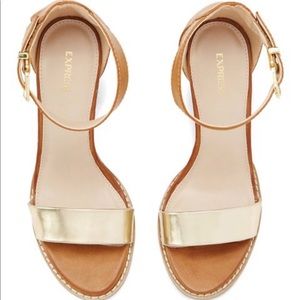 Brown and Gold block heels